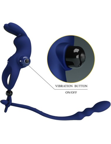 PRETTY LOVE - AYAD ANELLO VIBRATORE RABBIT CON SPINA BLU