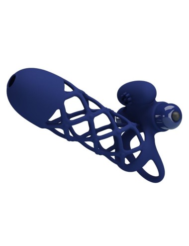 PRETTY LOVE - GIANN ANELLO VIBRATORE CON GUAINA IN SILICONE BLU