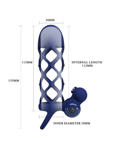 PRETTY LOVE - GIANN ANELLO VIBRATORE CON GUAINA IN SILICONE BLU