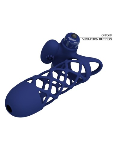 PRETTY LOVE - GIANN ANELLO VIBRATORE CON GUAINA IN SILICONE BLU