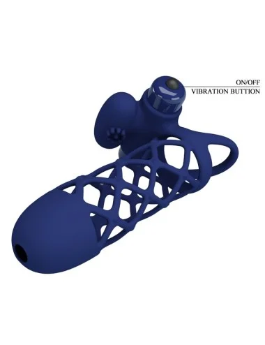 PRETTY LOVE - GIANN ANELLO VIBRATORE CON GUAINA IN SILICONE BLU