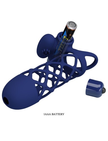 PRETTY LOVE - GIANN ANELLO VIBRATORE CON GUAINA IN SILICONE BLU