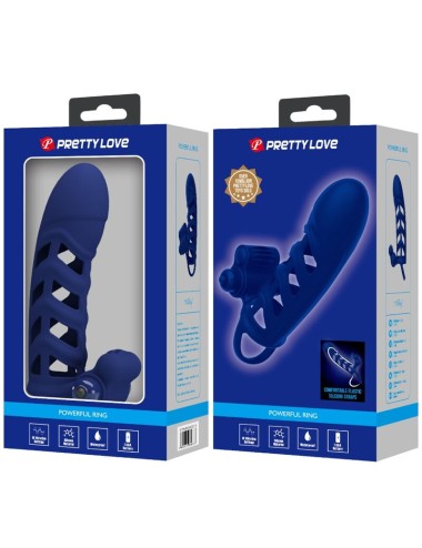 PRETTY LOVE - ALTAF ANELLO VIBRATORE CON GUAINA IN SILICONE BLU