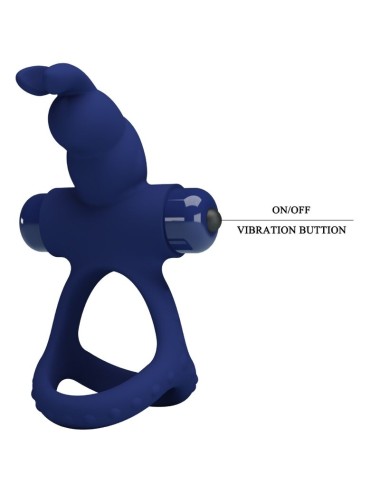 PRETTY LOVE - LUCHITO ANELLO VIBRANTE DOPPIO CONIGLIO BLU