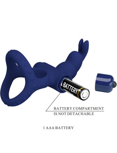 PRETTY LOVE - LUCHITO ANELLO VIBRANTE DOPPIO CONIGLIO BLU