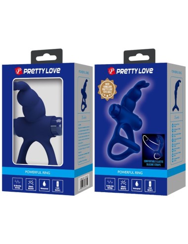 PRETTY LOVE - LUCHITO ANELLO VIBRANTE DOPPIO CONIGLIO BLU