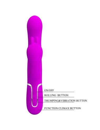PRETTY LOVE - CAMMY VIBRATORE TRIPLO MULTIFUNZIONE 4 IN 1 ROSA
