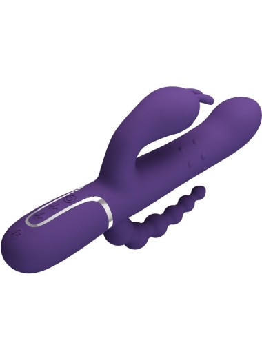 PRETTY LOVE - CAMMY VIBRATORE TRIPLO MULTIFUNZIONE 4 IN 1 VIOLA