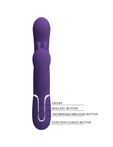PRETTY LOVE - CAMMY VIBRATORE TRIPLO MULTIFUNZIONE 4 IN 1 VIOLA