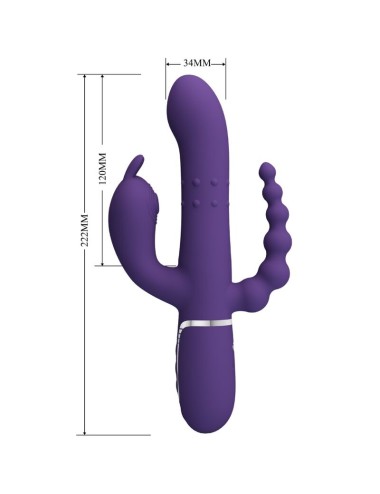 PRETTY LOVE - CAMMY VIBRATORE TRIPLO MULTIFUNZIONE 4 IN 1 VIOLA