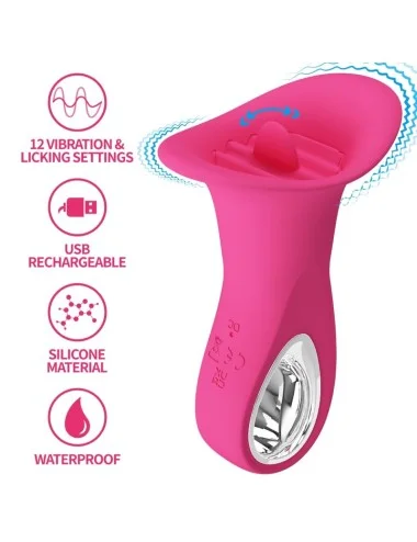 PRETTY LOVE - CLYDE VIBRATORE ORALE LINGUA VIBRANTE 12 VIBRAZIONI ROSA