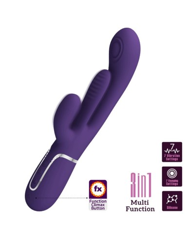 PRETTY LOVE - SHANIA VIBRATORE TRIPLO CONIGLIO MULTIFUNZIONE VIOLA