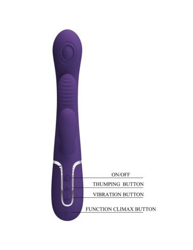 PRETTY LOVE - SHANIA VIBRATORE TRIPLO CONIGLIO MULTIFUNZIONE VIOLA