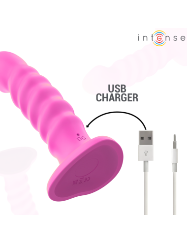 INTENSE - CINDY VIBRATORE TAGLIA L DESIGN A SPIRALE 10 VIBRAZIONI TELECOMANDO ROSA