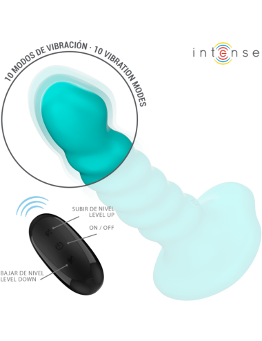 INTENSE - BUFFY VIBRATORE TAGLIA S DESIGN A SPIRALE 10 VIBRAZIONI TELECOMANDO BLU