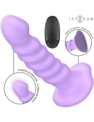 INTENSE - BRENDA VIBRATORE TAGLIA M DESIGN A SPIRALE 10 VIBRAZIONI TELECOMANDO VIOLA