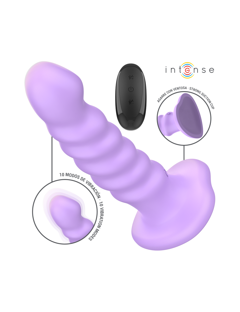 INTENSE - BRENDA VIBRATORE TAGLIA M DESIGN A SPIRALE 10 VIBRAZIONI TELECOMANDO VIOLA