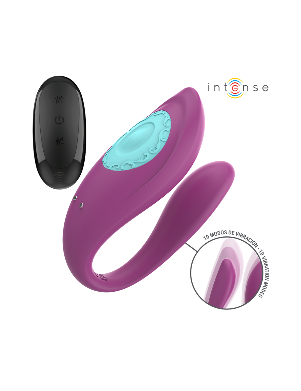 INTENSE - ANNIE VIBRATORE E STIMOLATORE A FORMA DI U TELECOMANDO VIOLA