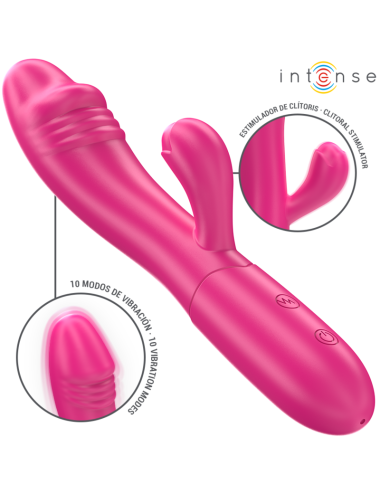 INTENSE - VIBRATORE FLESSIBILE IVY 10 VIBRAZIONI CON STIMOLAZIONE DELLA LINGUA ROSA