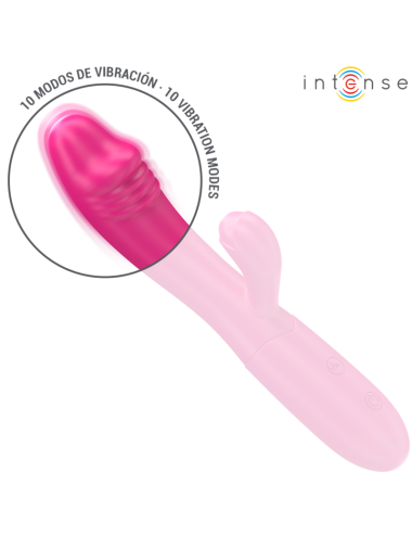 INTENSE - VIBRATORE FLESSIBILE IVY 10 VIBRAZIONI CON STIMOLAZIONE DELLA LINGUA ROSA