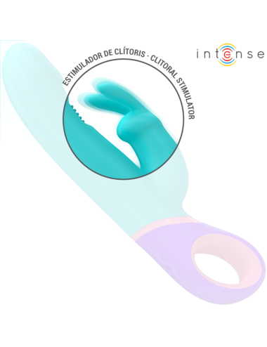 INTENSE - MONICA VIBRATORE RABBIT CON STIMOLATORE G-SPOT ROTANTE BLU