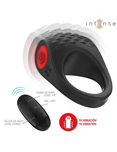 INTENSE - CLOVER VIBRATORE ANELLO PER PENE 10 VIBRAZIONI NERO