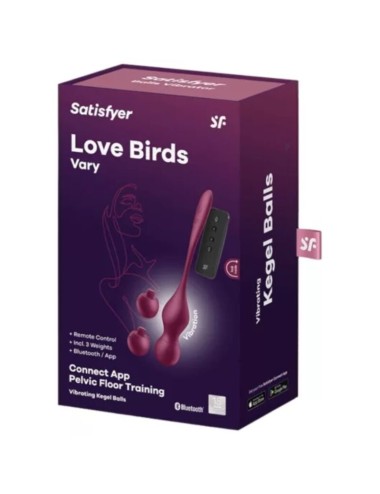 SATISFYER - LOVE BIRDS VARY SFERE VIBRANTI APP GRATUITA WINE ROSSO