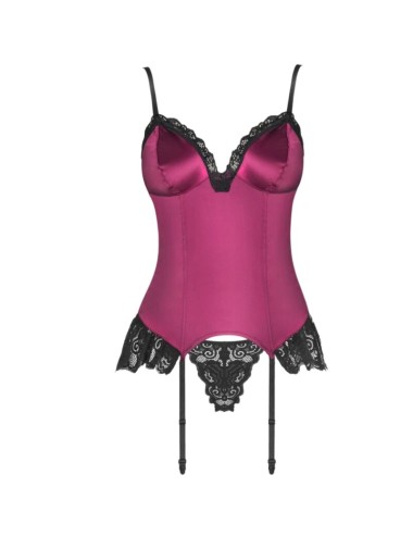 LIVCO CORSETTI FASHION - AGRAFENA CF 90436 CORSETTO + PERIZOMA BORDEAUX L/XL