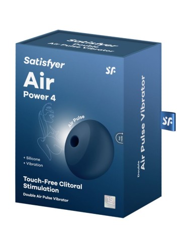 SATISFYER - AIR POWER 4 STIMOLATORE E VIBRATORE 12 VIBRAZIONI BLU