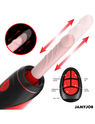 JAMYJOB - PYSTON BASE MASTURBATORE AUTOMATICO CON DILDO TELECOMANDO