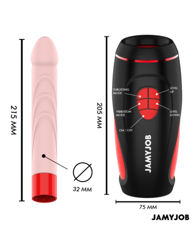 JAMYJOB - PYSTON BASE MASTURBATORE AUTOMATICO CON DILDO TELECOMANDO