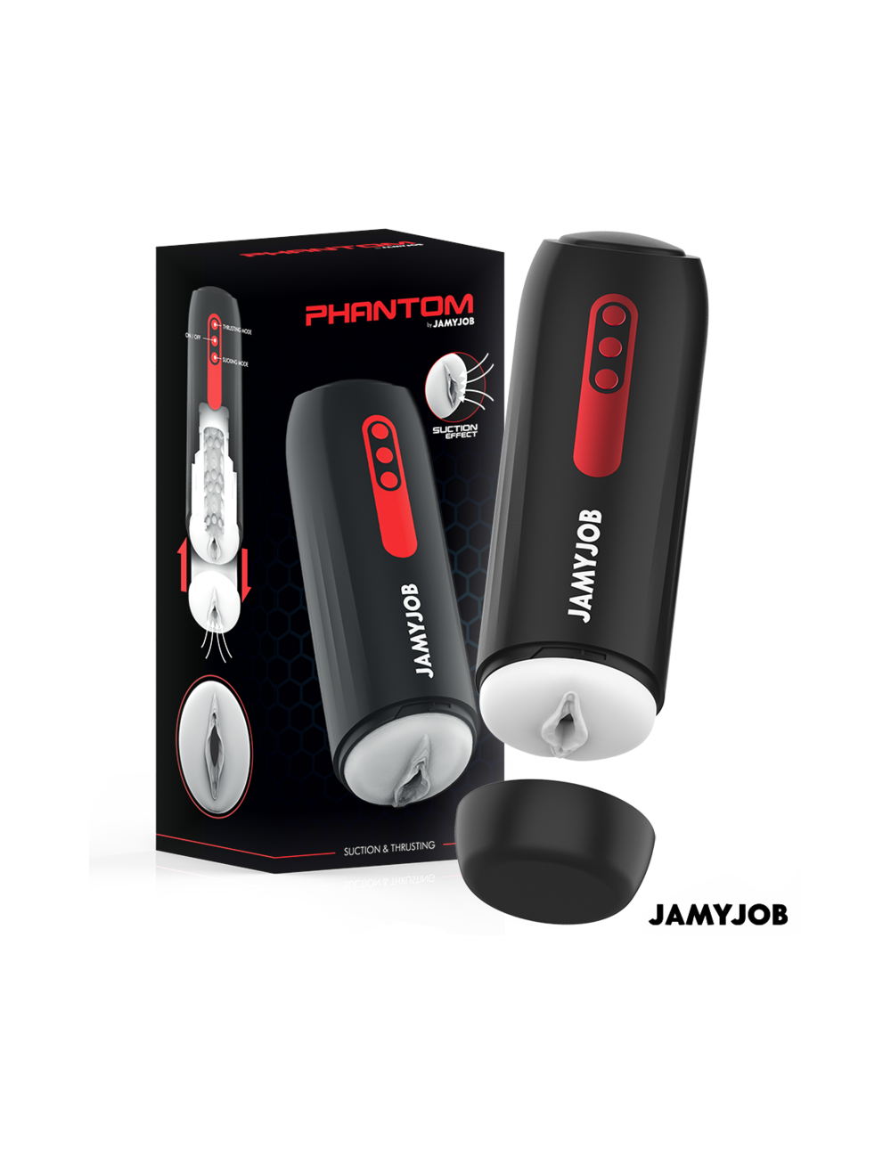 JAMYJOB - MASTURBATORE VAGINA AUTOMATICO PHANTOM 5 MODALITÀ DI ASPIRAZIONE E SPINTA JAMYJOB - MASTURBATORE VAGINA AUTOMATICO PHANTOM 5 MODALITÀ DI ASPIRAZIONE E SPINTA