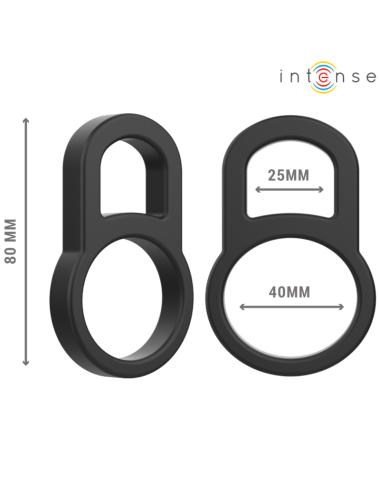 INTENSE - BOBBY DOPPIO ANELLO PER PENE IN SILICONE NERO