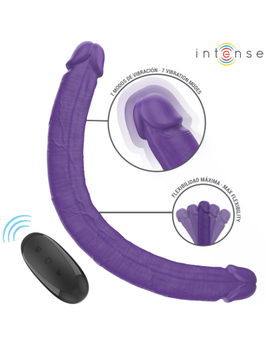 INTENSE - GUNTER DILDO DOPPIO VIBRATORE 40 CM VIOLA TELECOMANDO