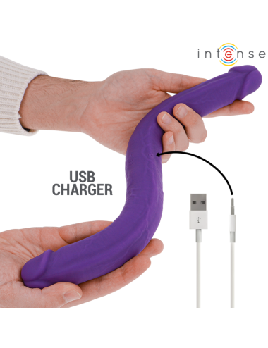INTENSE - GUNTER DILDO DOPPIO VIBRATORE 40 CM VIOLA TELECOMANDO
