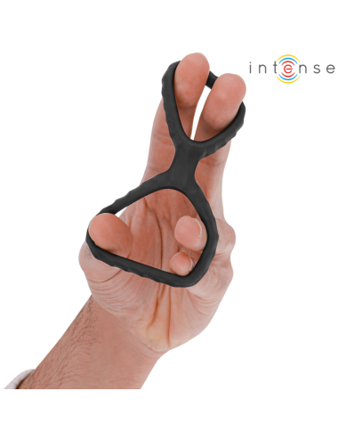 INTENSE - DEWEY DOPPIO ANELLO PER PENE IN SILICONE MODELLO NERO 2