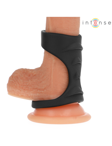 INTENSE - THEO DOPPIO ANELLO PER PENE IN SILICONE MODELLO NERO 3