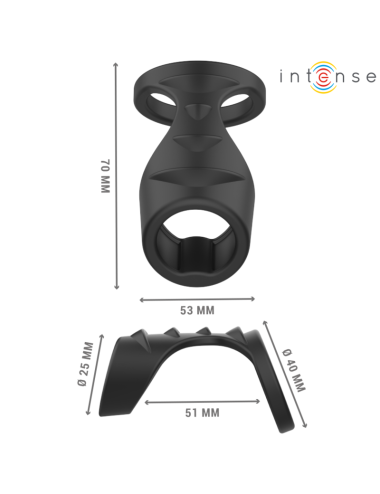 INTENSE - THEO DOPPIO ANELLO PER PENE IN SILICONE MODELLO NERO 3