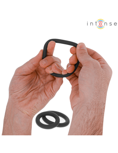 INTENSE - HUGH 3 ANELLI PER PENE IN SILICONE BASIC NERI