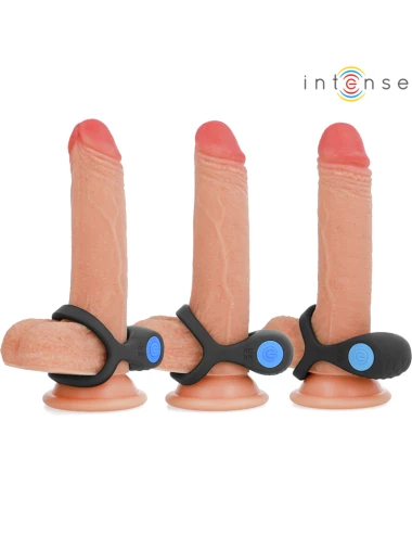 INTENSE - ALEX VIBRATORE DOPPIO ANELLO PER PENE 10 VIBRAZIONI NERO