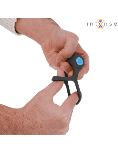 INTENSE - ALEX VIBRATORE DOPPIO ANELLO PER PENE 10 VIBRAZIONI NERO