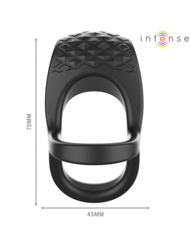 INTENSE - ALEX VIBRATORE DOPPIO ANELLO PER PENE 10 VIBRAZIONI NERO