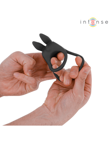 INTENSE - SAM VIBRATORE DOPPIO ANELLO PER PENE 10 VIBRAZIONI NERO