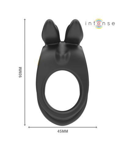 INTENSE - SAM VIBRATORE DOPPIO ANELLO PER PENE 10 VIBRAZIONI NERO