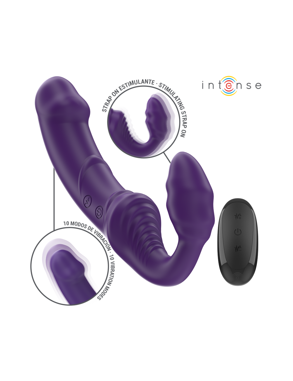 INTENSE - JILL DOPPIO VIBRATORE 20 CM VIOLA TELECOMANDO INTENSE - JILL DOPPIO VIBRATORE 20 CM VIOLA TELECOMANDO