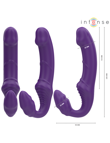 INTENSE - JILL DOPPIO VIBRATORE 20 CM VIOLA TELECOMANDO