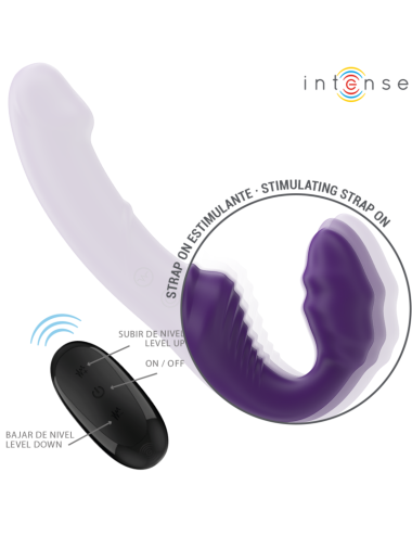 INTENSE - JILL DOPPIO VIBRATORE 20 CM VIOLA TELECOMANDO