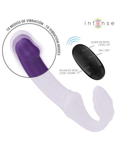 INTENSE - JILL DOPPIO VIBRATORE 20 CM VIOLA TELECOMANDO