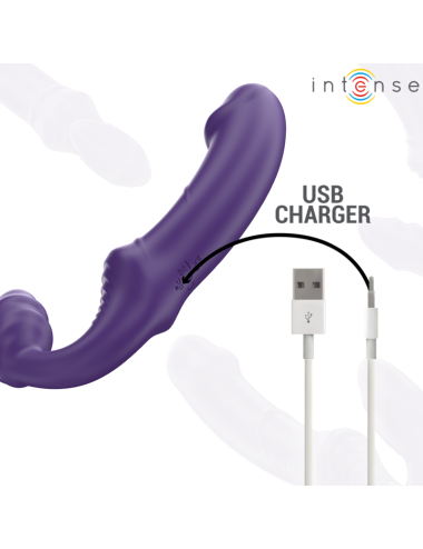 INTENSE - JILL DOPPIO VIBRATORE 20 CM VIOLA TELECOMANDO