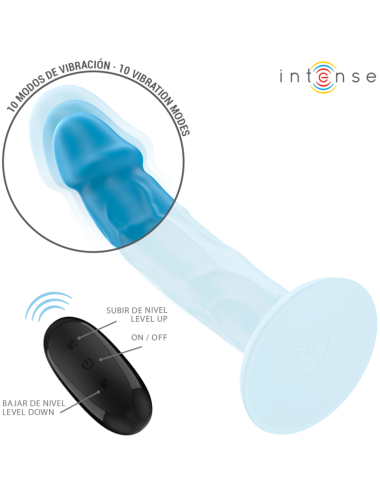INTENSE - PHOEBE VIBRATORE REALISTICO 10 VIBRAZIONI BLU TELECOMANDO